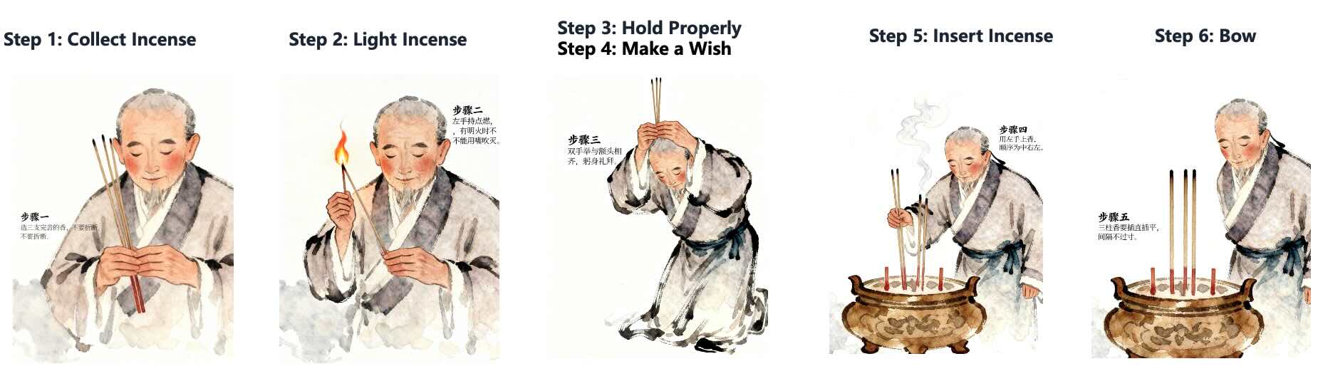 Incense burning ritual steps