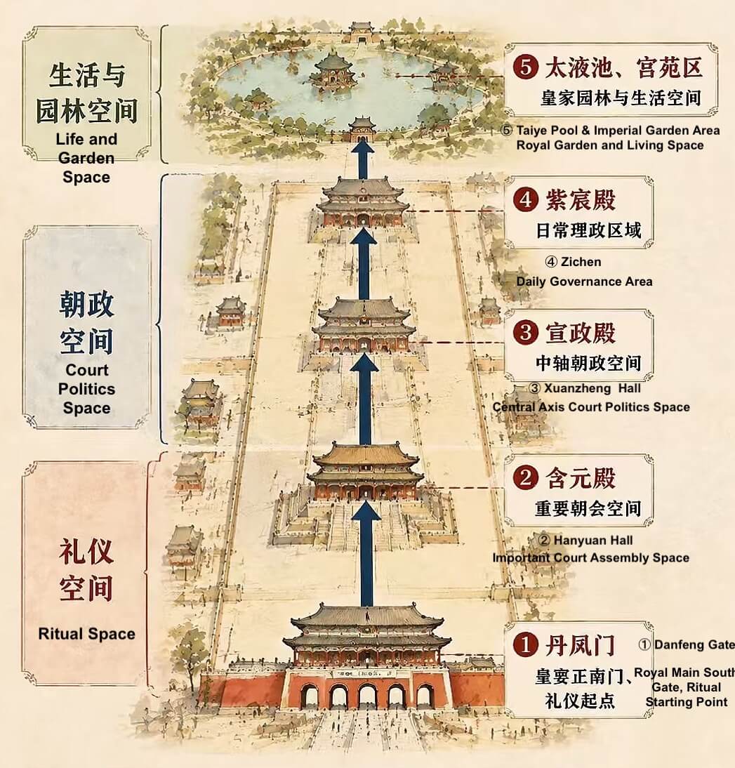 Daming Palace layout plan Tang Dynasty Xi'an 大明宫布局